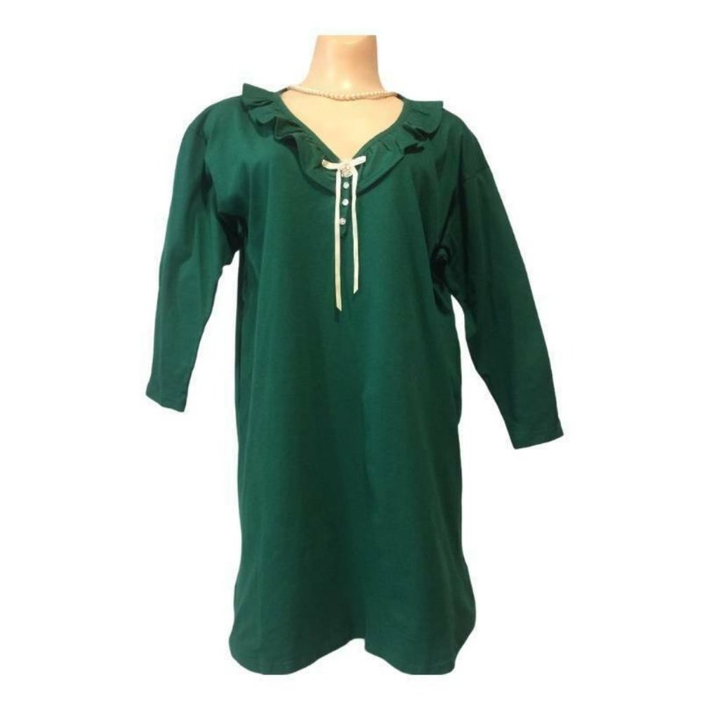Vintage Cottage Core Cotton Ruffles Nightgown M/L